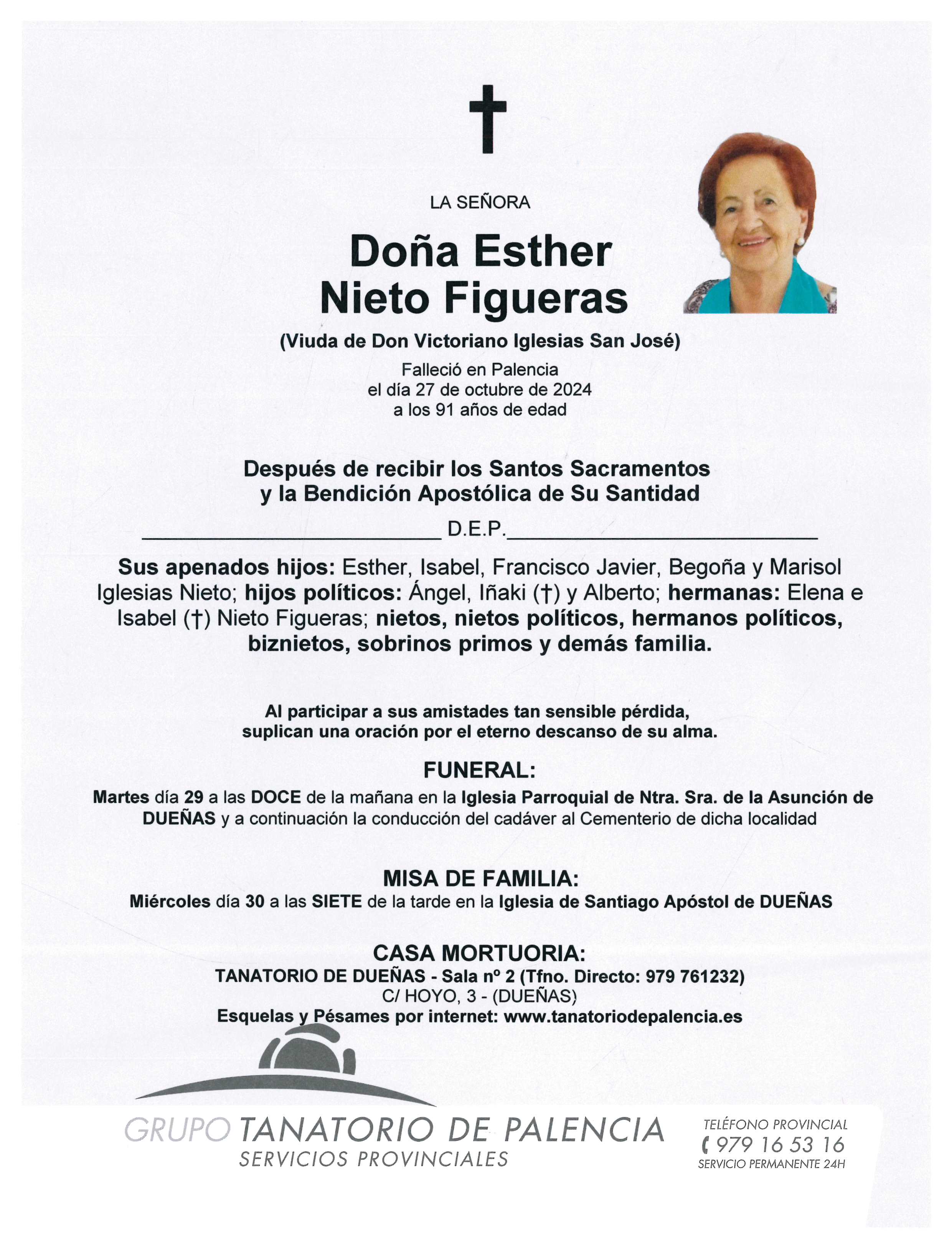 LA SEÑORA DOÑA ESTHER NIETO FIGUERAS